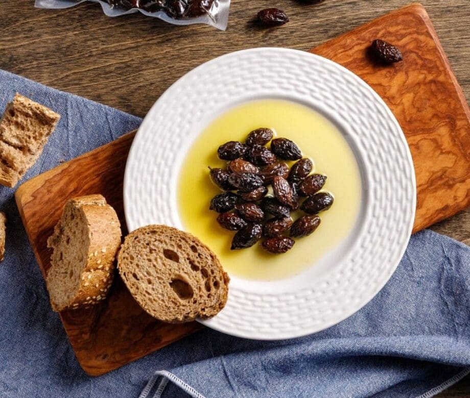 Garlic olives from Crete kalaitzakis family cretan salted olives Kandanos Chania Crete